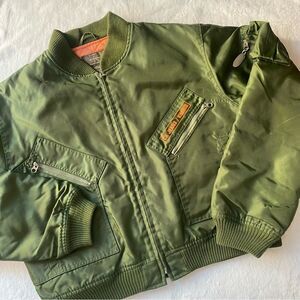 Vintage Y2K Calvin Klein Bomber Jacket Green orange interior Size Large